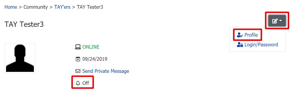 profile check notifications
